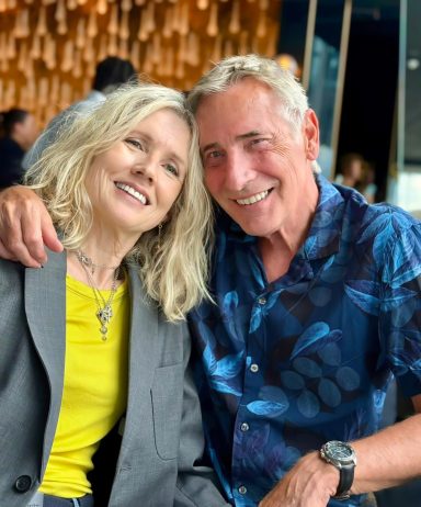 2025 Happy mature couple models posing together in relaxed lifestyle environment